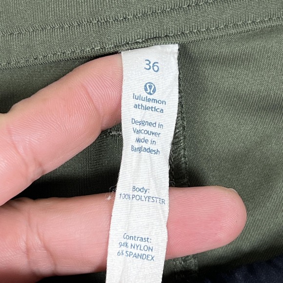 Lululemon Shorts Mens 36 Dark Olive Chino Golf Performance Stretch Athleisure - Picture 4 of 9